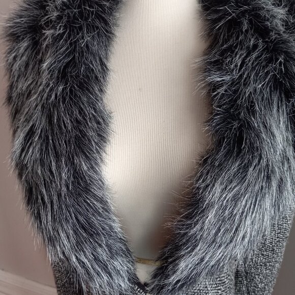 MORGAN DE TOI FRANCE FAUX FUR SWEATER COAT S NEW - Picture 10 of 11